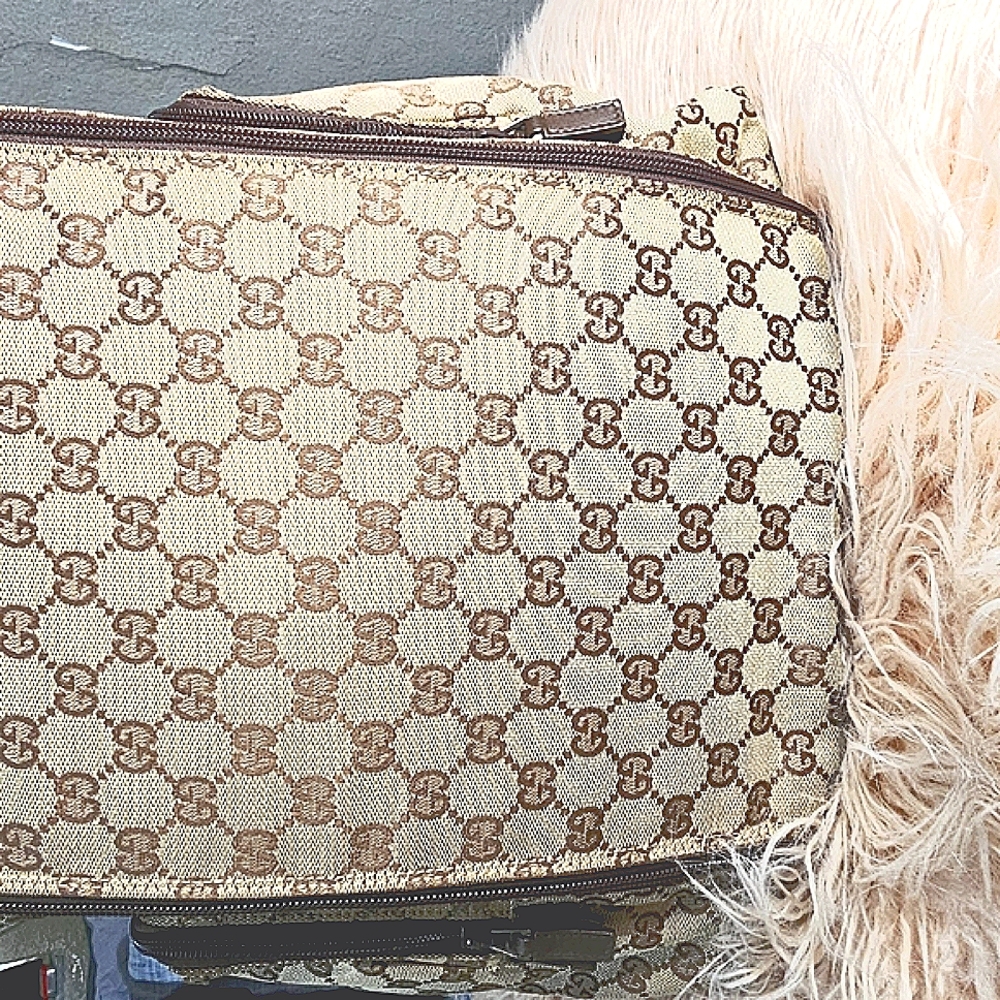 GUCCI Brown Monogram Unisex  Backpack